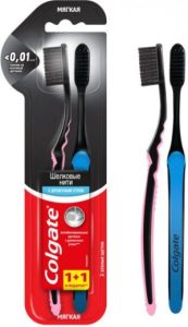 Зубная щетка Colgate шелковые нити 1+1