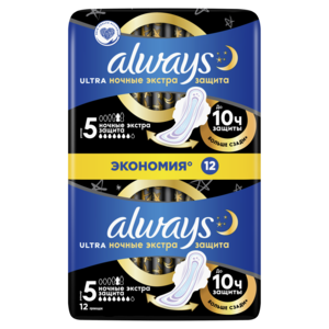Женские прокладки ночные ALWAYS 12 шт
